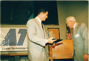 Michael Dell and George Kozmetsky, photo courtesy of the University of Texas