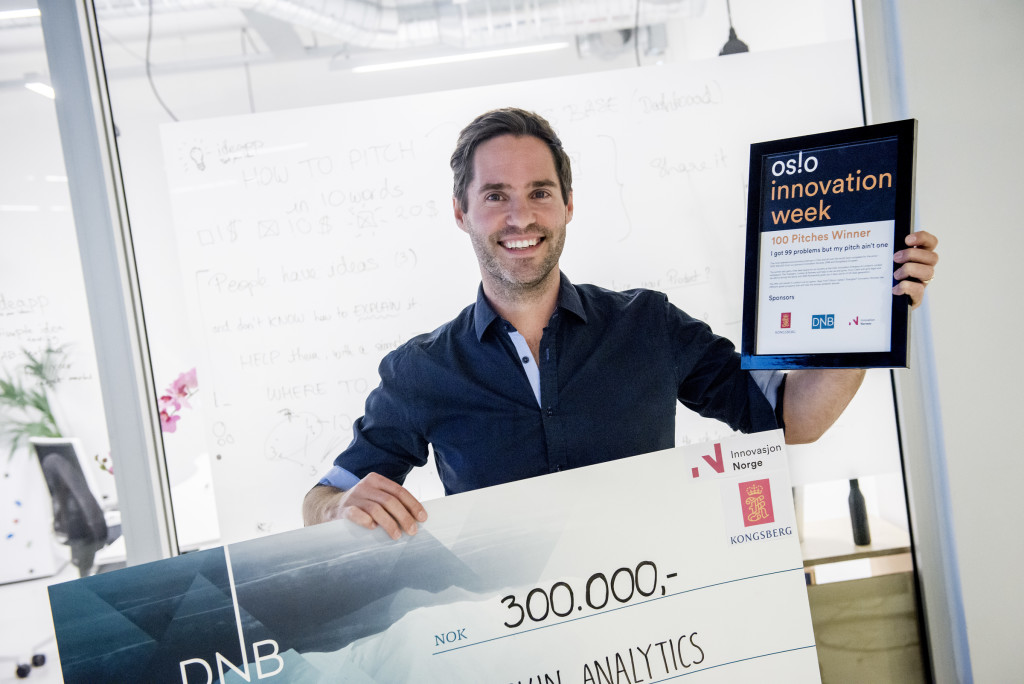 Oslo, 13.10.2015. Neil Daly from Skin Analytics wins pitching contest at Oslo Innovation Week 2015. Photo: Gorm K. Gaare COPYRIGHT:© GORM K GAARE