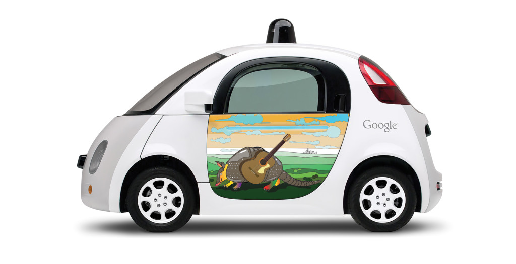 Andy Nelson's artwork on Google's prototype car. Courtesy photo.