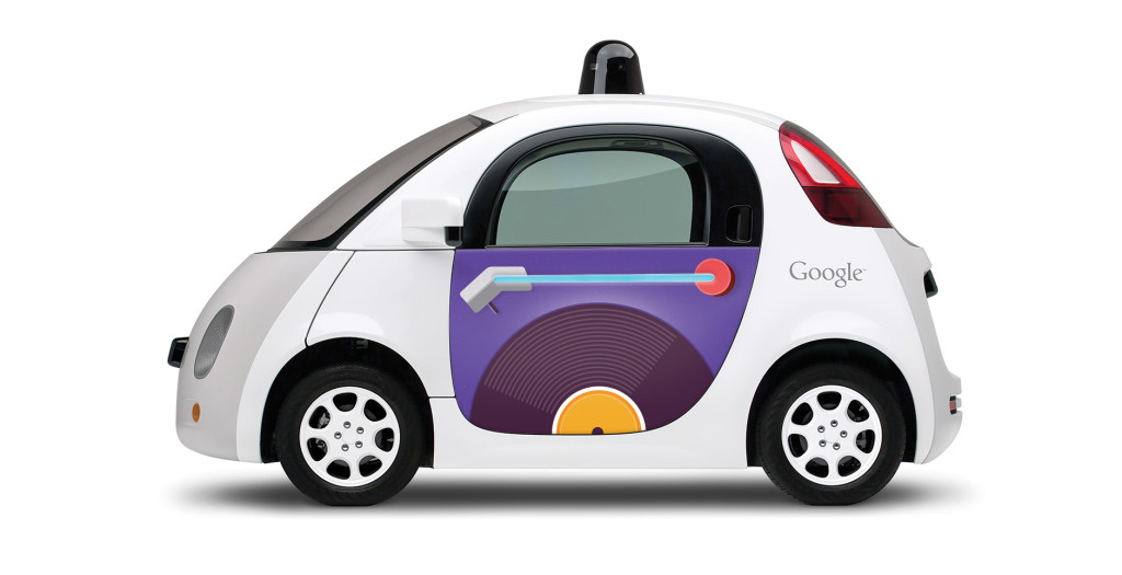 Annette Neu's artwork featured on Google prototype car. Courtesy photo