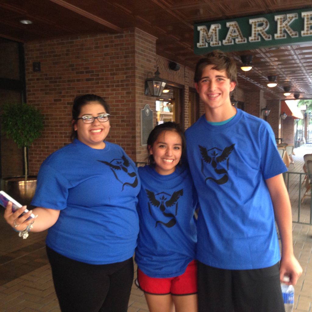 Team Mystic Pokemon Go players on the Hunt in downtown San Antonio