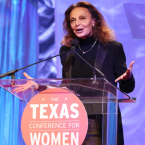 Diane von Furstenberg speaks at the 'Keynote Luncheon' during the 'Texas Conference For Women. (Photo by Marla Aufmuth/Getty Images for Texas Conference for Women)