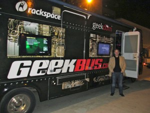 SparkEd Director Louie Pacilli with the Geekbus, which will start visiting local schools in January. 