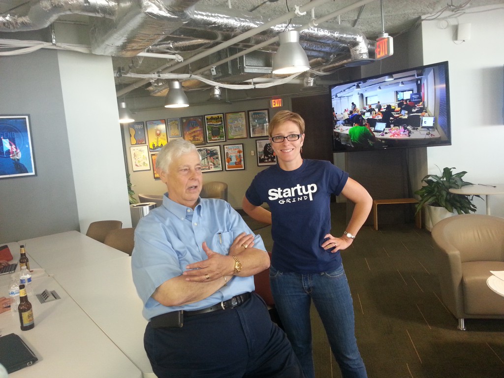 Mike Maples Sr. with Startup Grind Austin's Andi Gillentine
