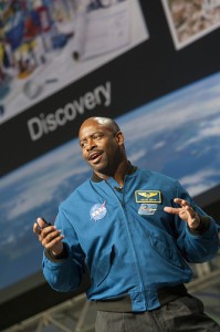 Astronaut Leland Melvin speaking at NIWeek, photo courtesy of National Instruments
