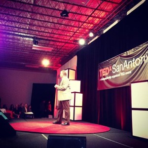 Graham Weston, chairman and co-founder of Rackspace, welcomes the TEDxSanAntonio crowd to his company's headquarters, known as The Castle.