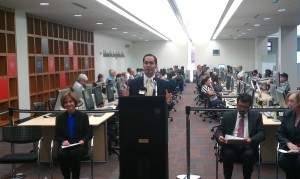 San Antonio Mayor Julian Castro speaking at the 
