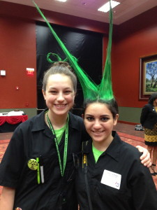 Libby Perego, freshman, and Jessica Bayeh, junior at Cinco Ranch High School in Katy.
