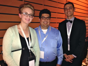 Ashley Webb, Greg Vallejo and Daniel Jimenez, with the ChartBabe team at CodeUp Demo Day