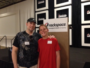 Ted Oakley with his son Nathaniel at San Antonio Youth Code Jam 