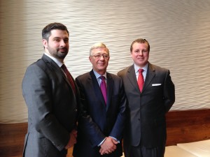 Sean Storan, vice president, Patrick M. Howlin, executive vice president and director of North America and Gerard Hayes, vice president, with IDA Ireland, which is opening a new office in downtown Austin.