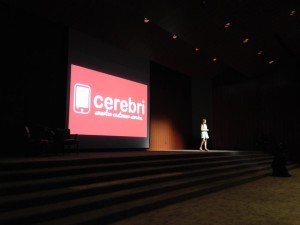 Bri Connelly pitching Cerebri at Longhorn Startup Demo Day 