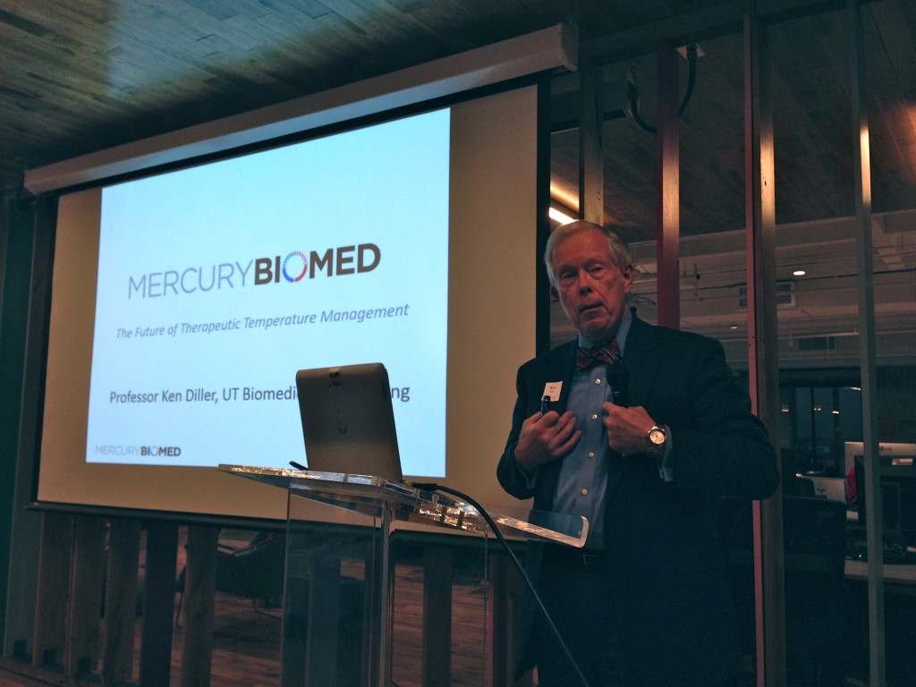 University of Texas at Austin Biomedical Engineering Professor Ken Diller presenting his startup, Mercury Biomed.