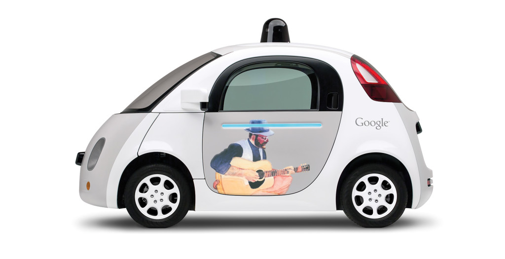 Florence Swanson's artwork on Google's prototype car. Courtesy photo.