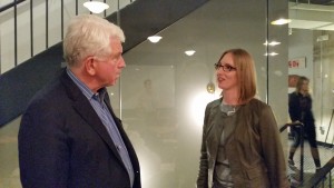 Bob Metcalfe, professor of innovation at UT Austin talks with Andrea Thomaz, who teaches computer engineering and founded Diligent Droids, a healthcare robotics company.