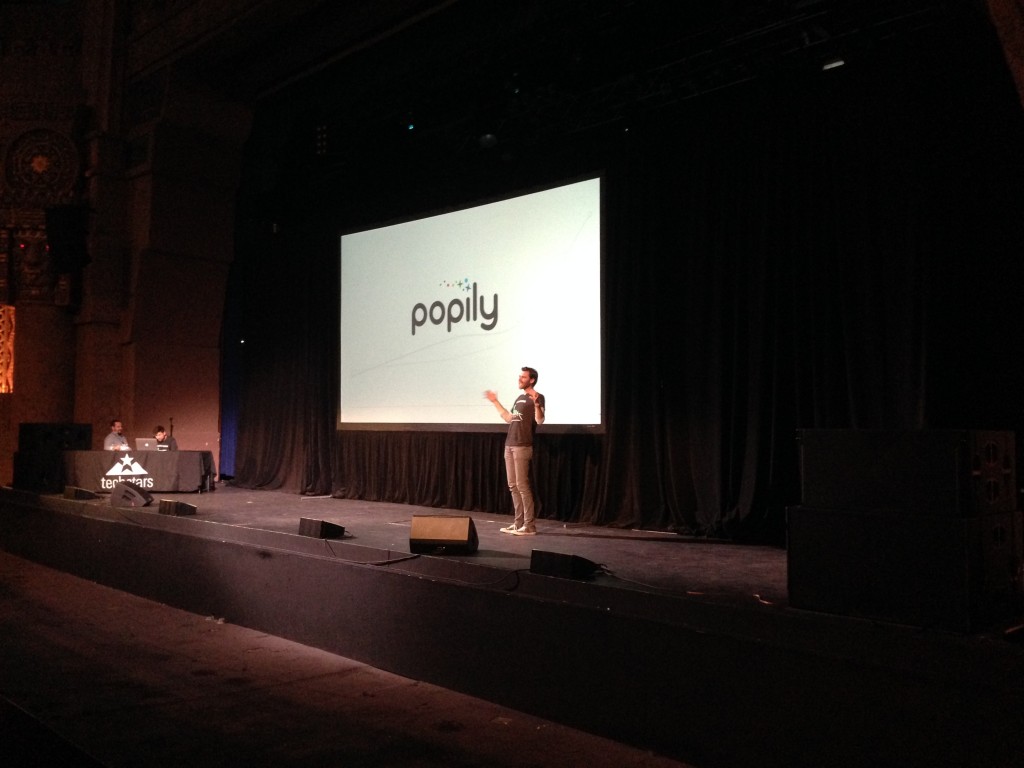 Jonathon Morgan, co-founder of Popily presents the data story telling tool at Techstars Demo Day