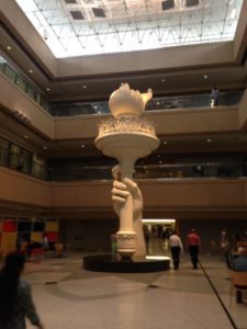 The Freedom Torch inside USAA's main headquarters in San Antonio. 