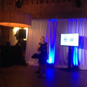 Joyce Mullen, Dell’s Senior Vice President and General Manager of Global OEM, including its Internet of Things division, announcing the winners of its contest. 