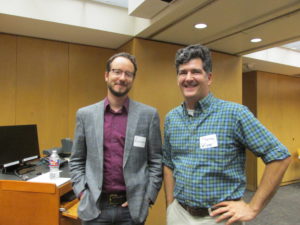 Mark S. Wochner, Phd, president and CEO of AdBm Technologies with UT Professor of Mechanical Engineering Preston WIlson. 